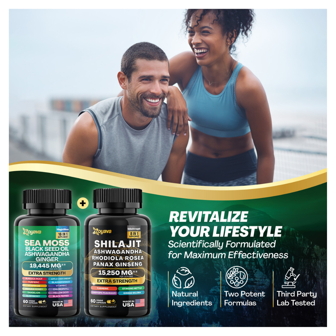 Dynamic Vitality Bundle: Sea Moss 16-in-1 Magic Moss & Shilajit Power ShilaStrength Blend