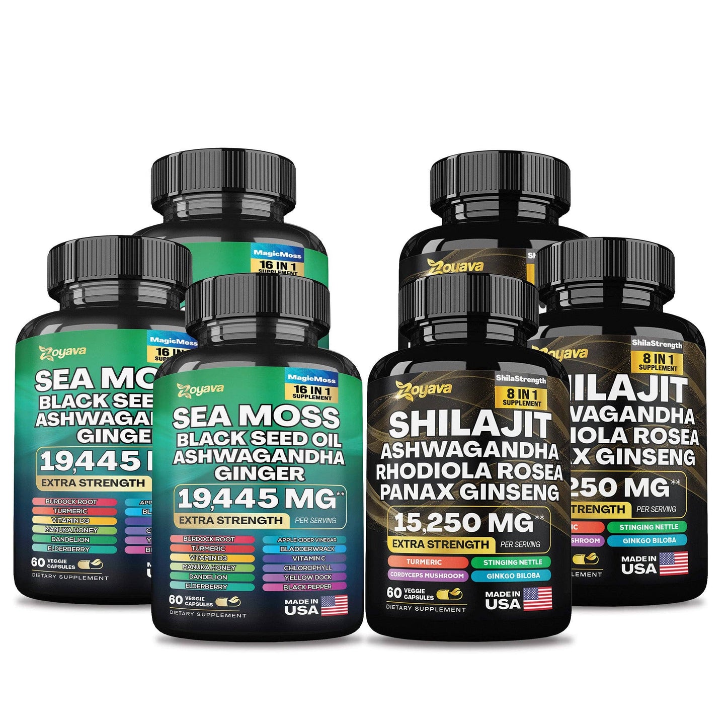 Dynamic Vitality Bundle: Sea Moss 16-in-1 Magic Moss & Shilajit Power ShilaStrength Blend