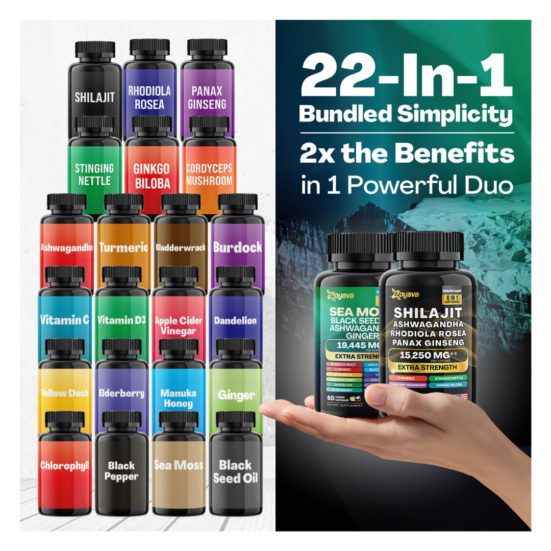 Dynamic Vitality Bundle: Sea Moss 16-in-1 Magic Moss & Shilajit Power ShilaStrength Blend