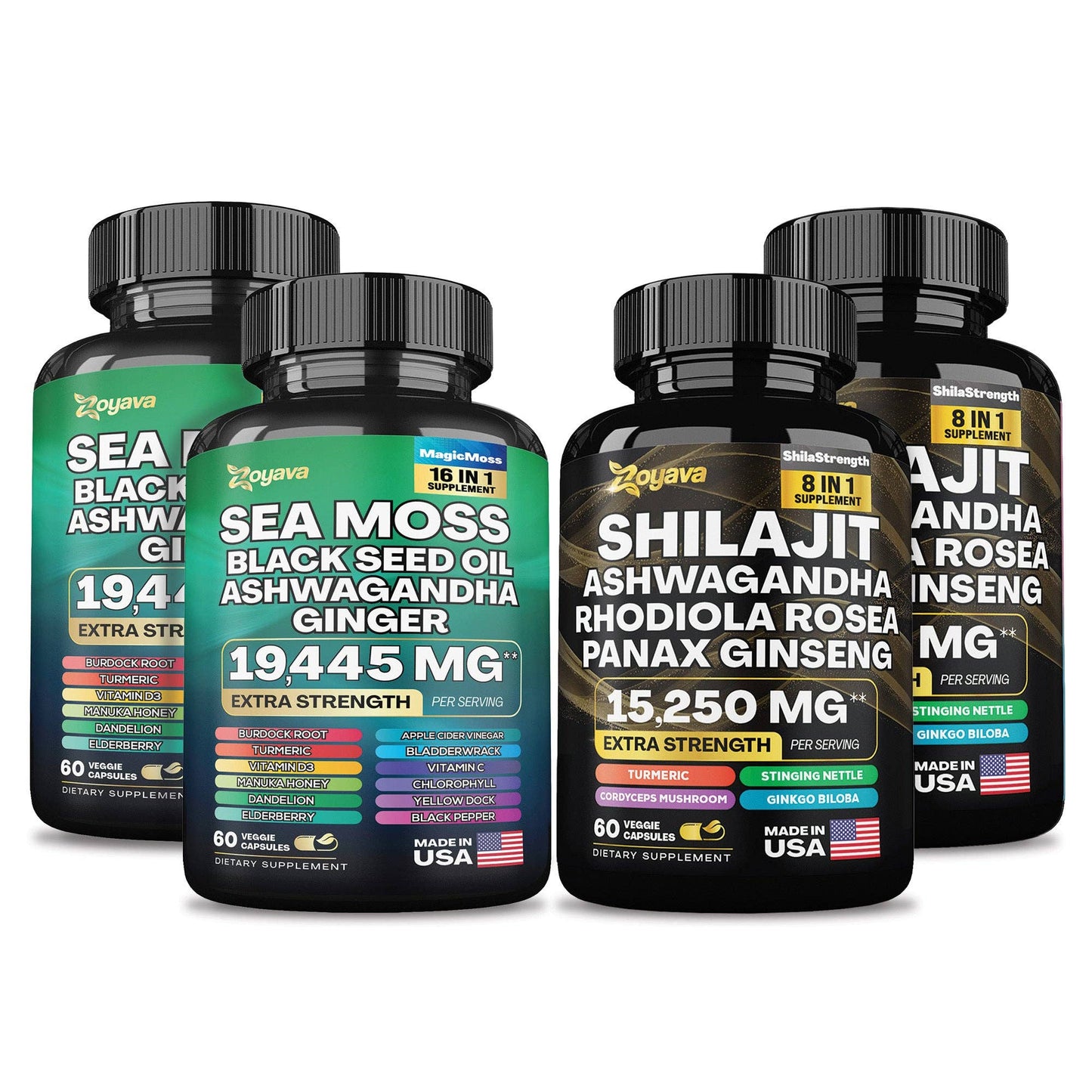 Dynamic Vitality Bundle: Sea Moss 16-in-1 Magic Moss & Shilajit Power ShilaStrength Blend