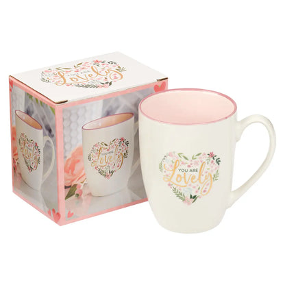 You Are Lovely Pink Heart Ceramic Mug / Cup