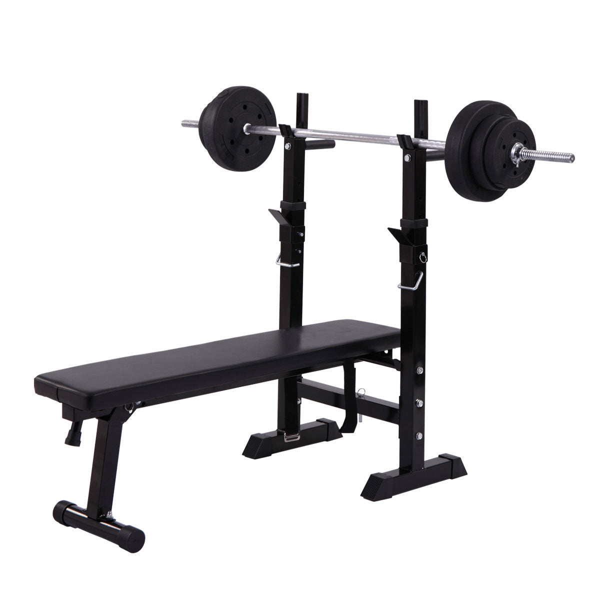 Folding Workout Bench Adjustable Multifunctional Squat Rack