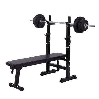 Folding Workout Bench Adjustable Multifunctional Squat Rack