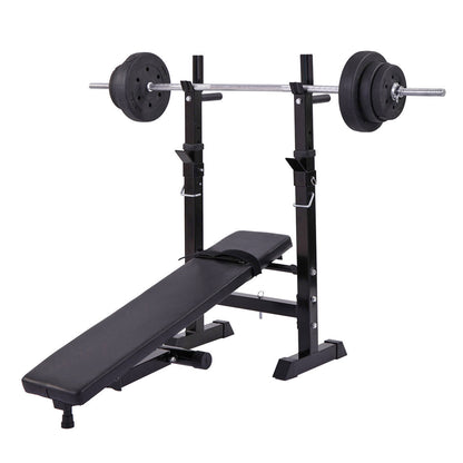 Folding Workout Bench Adjustable Multifunctional Squat Rack