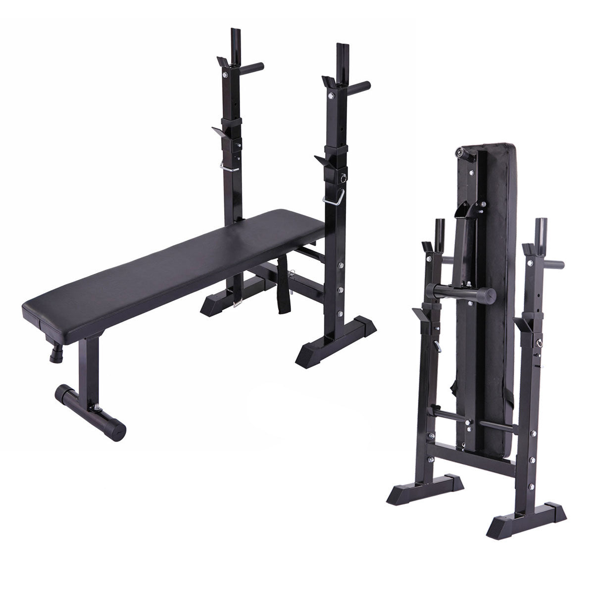 Folding Workout Bench Adjustable Multifunctional Squat Rack