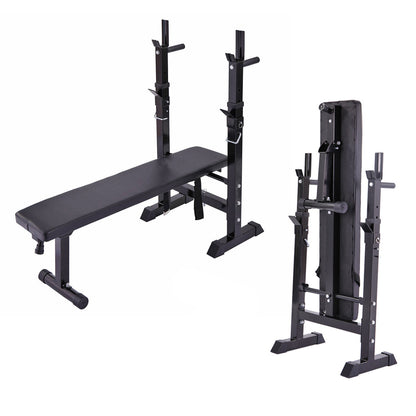 Folding Workout Bench Adjustable Multifunctional Squat Rack