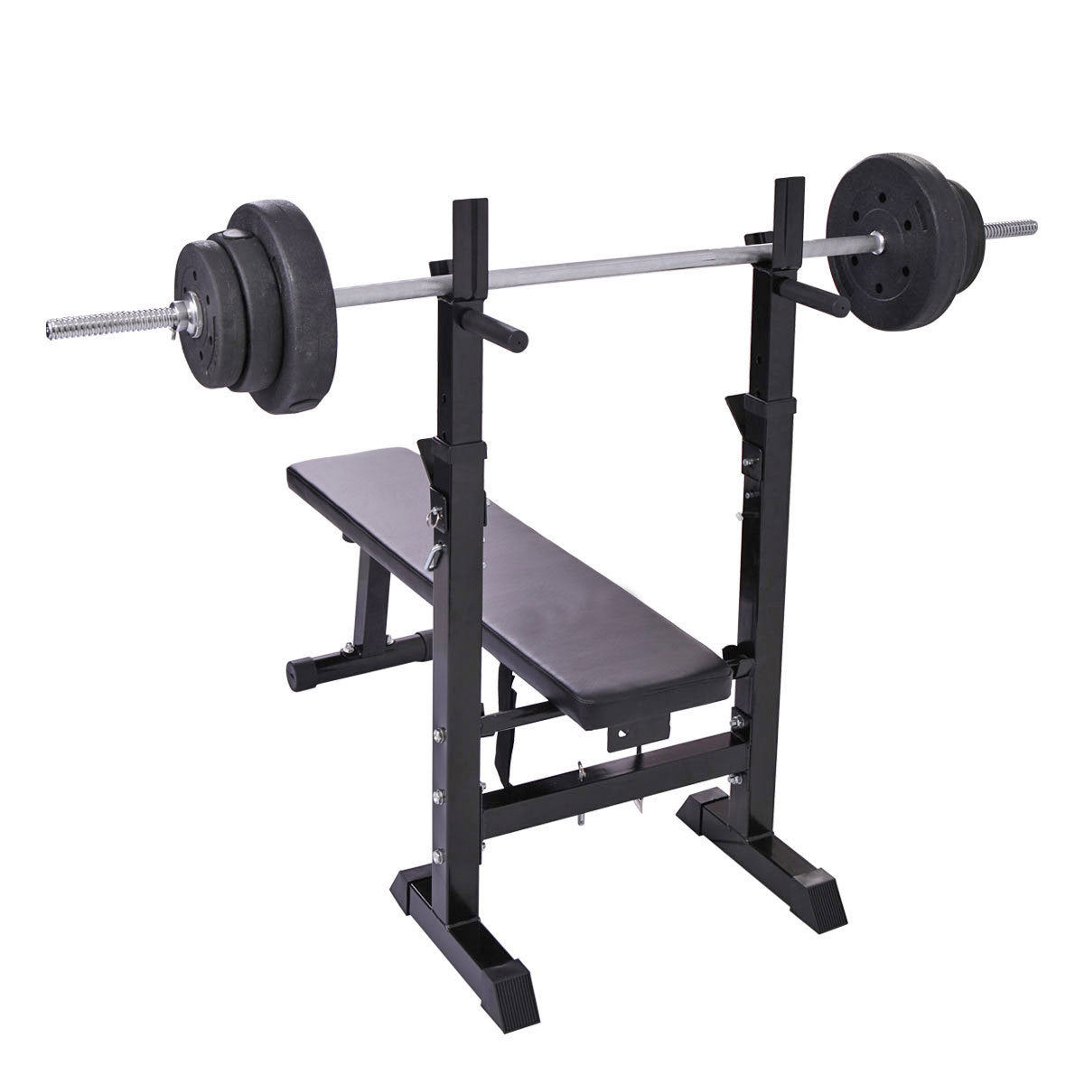 Folding Workout Bench Adjustable Multifunctional Squat Rack