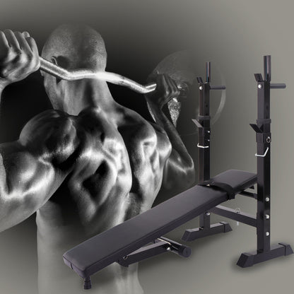 Folding Workout Bench Adjustable Multifunctional Squat Rack